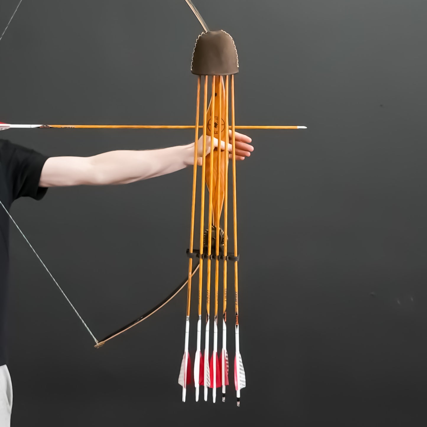 Limb Mount Quiver | 6 Arrow | Strap On | (Black or Brandy)
