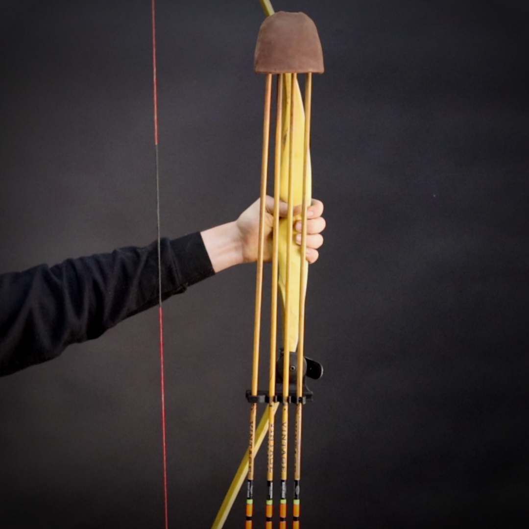 Limb Mount Quiver | 4 Arrow | Strap On | (Black or Brandy)